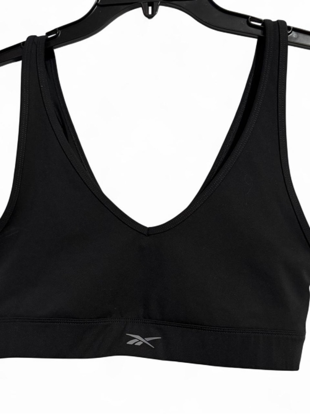 Reebok Black V-Neck Low-Impact Sports Bra